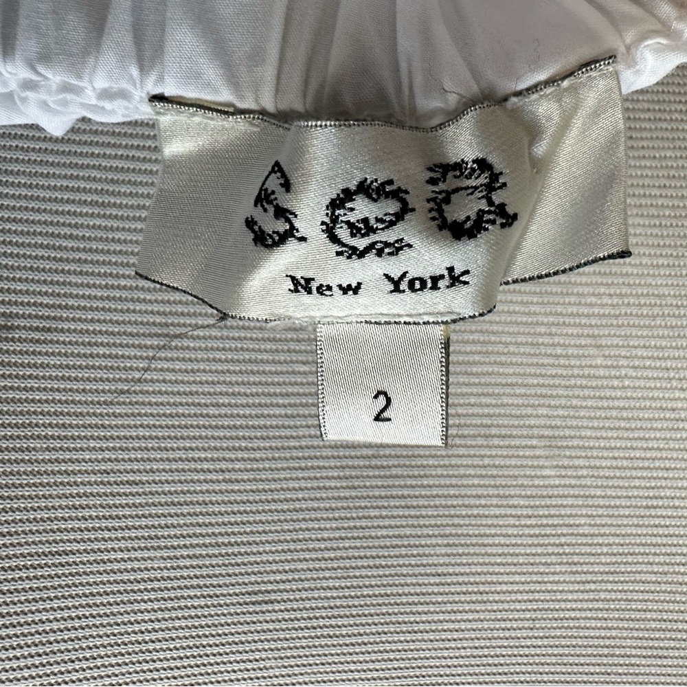 Sea New York Heart Shape Cotton Peplum Top Sz 2 White Short Sleeve Tie Back - Picture 11 of 11